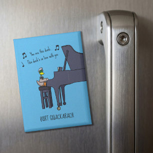 Burt Quackarach Duck Funny Piano Player Artwork Magnet