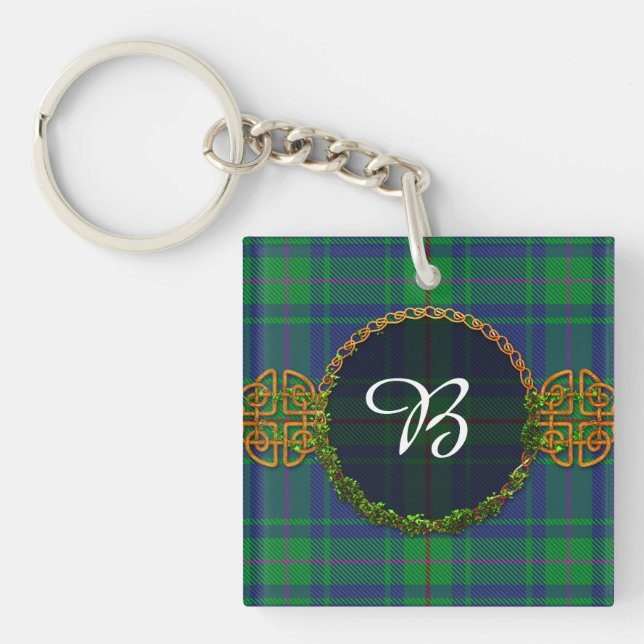 Burt Tartan And Monogram Key Ring (Front)