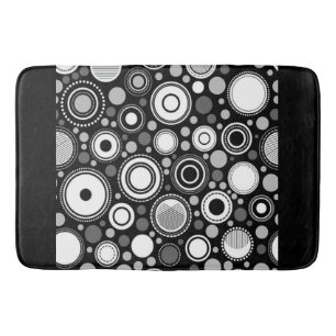 Burton Family Collection Black Grey White Bath Mat