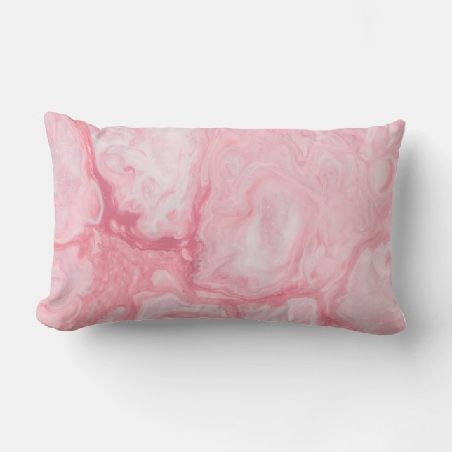 Burton Family Collection Pink Marble   Lumbar Cushion (Front)