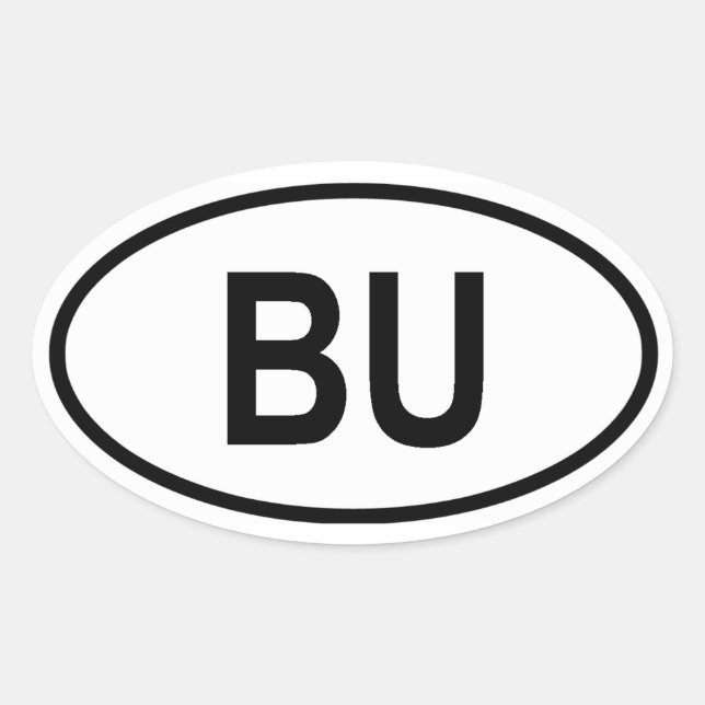 Burundi "BU" Oval Sticker (Front)