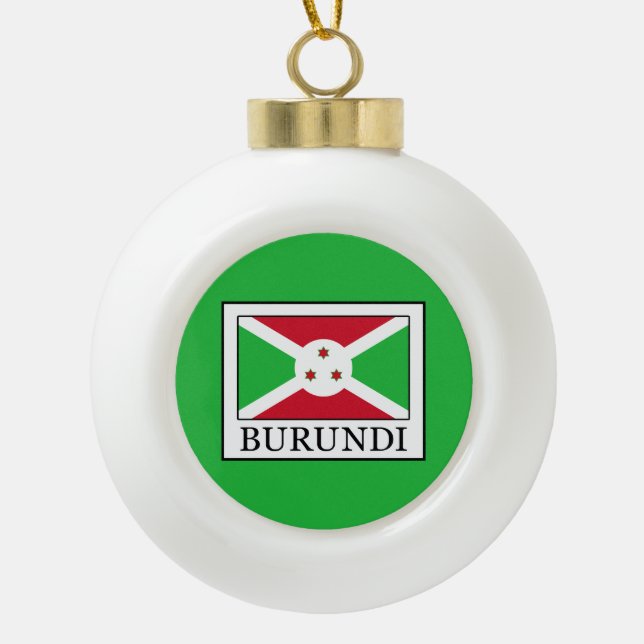 Burundi Ceramic Ball Christmas Ornament (Front)