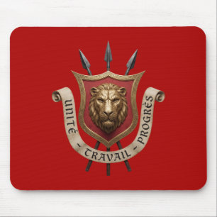 Burundi coat arms country flag symbol emblem lion mouse pad