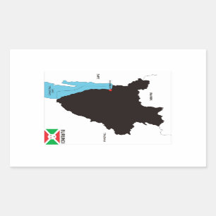 burundi country political map flag rectangular sticker