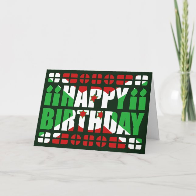 Burundi Flag Birthday Card (Front)