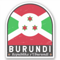 Burundi Flag Emblem Distressed Vintage