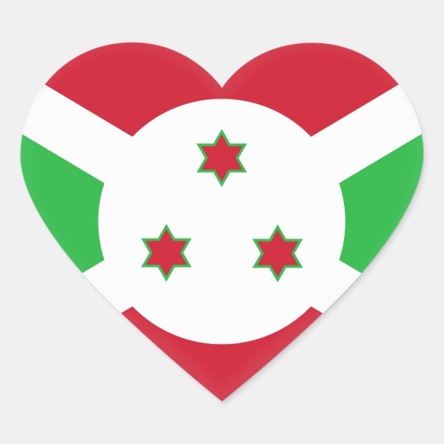 Burundi Flag Heart Sticker (Front)