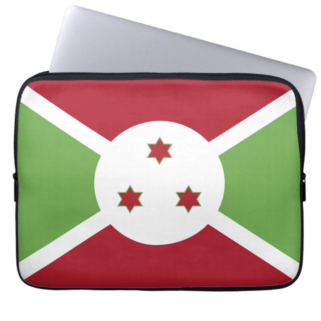 Burundi flag laptop sleeve (Front)
