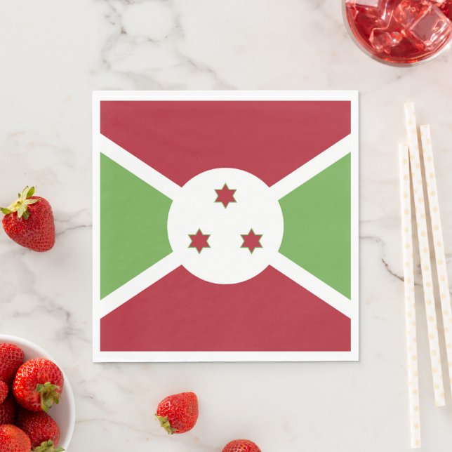 Burundi flag napkin (Insitu)