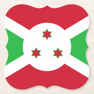 Burundi Flag Paper Coaster