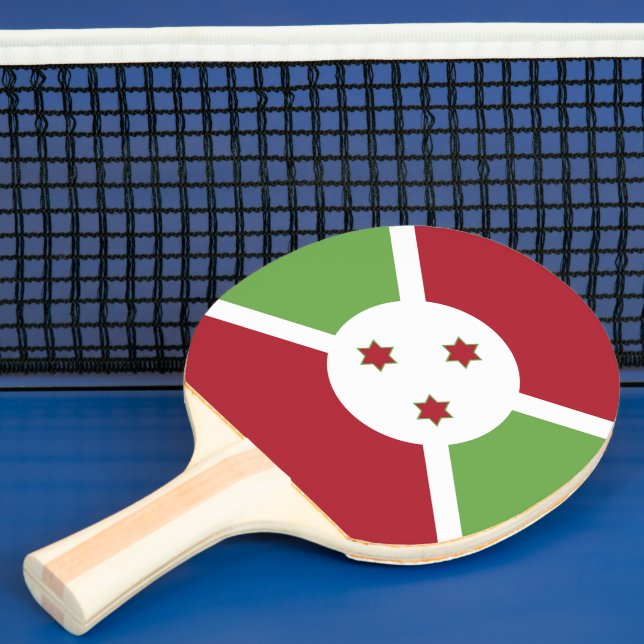 Burundi flag ping pong paddle (Insitu)