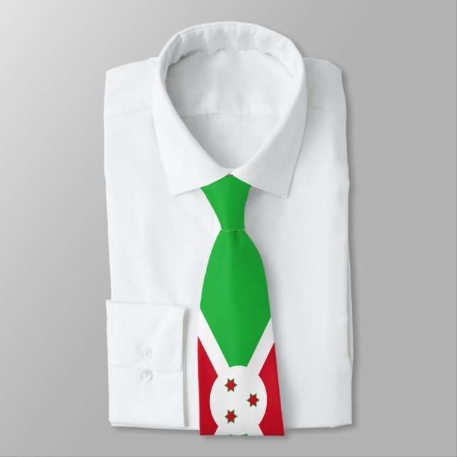 Burundi Flag Tie (Tied)