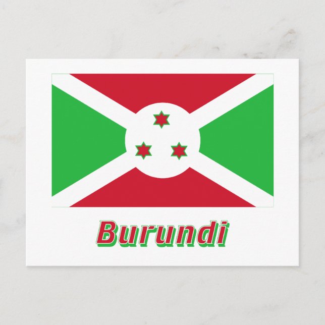 Burundi Flag with Name Postcard (Front)