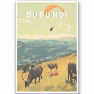 Burundi Illustration Travel Art Vintage