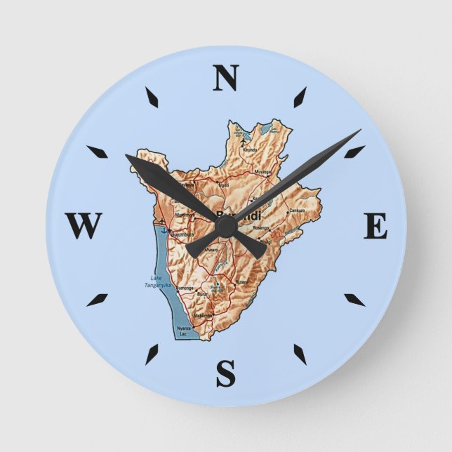 Burundi Map Clock (Front)