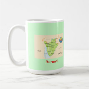 Burundi map & flag coffee mug