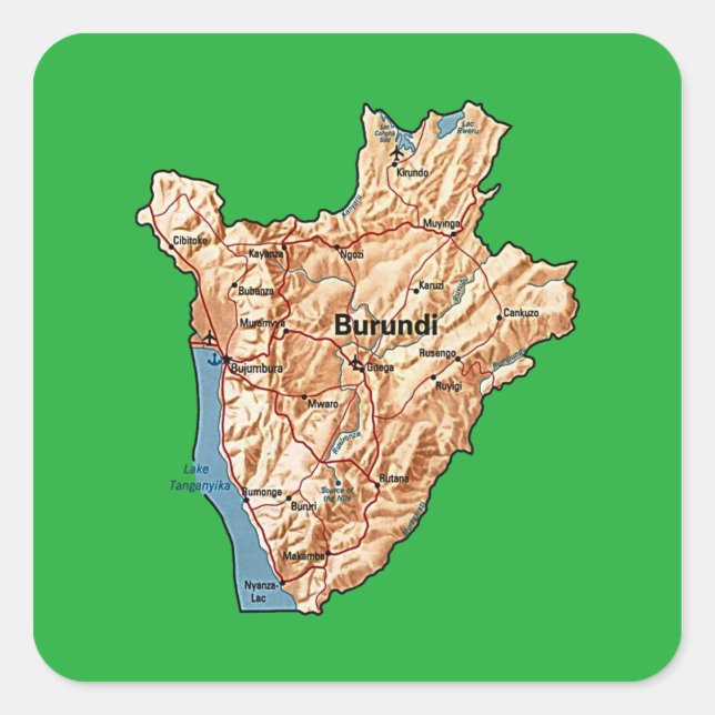 Burundi Map Sticker (Front)