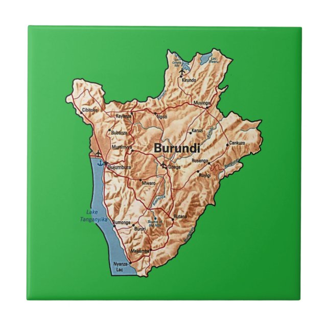 Burundi Map Tile (Front)