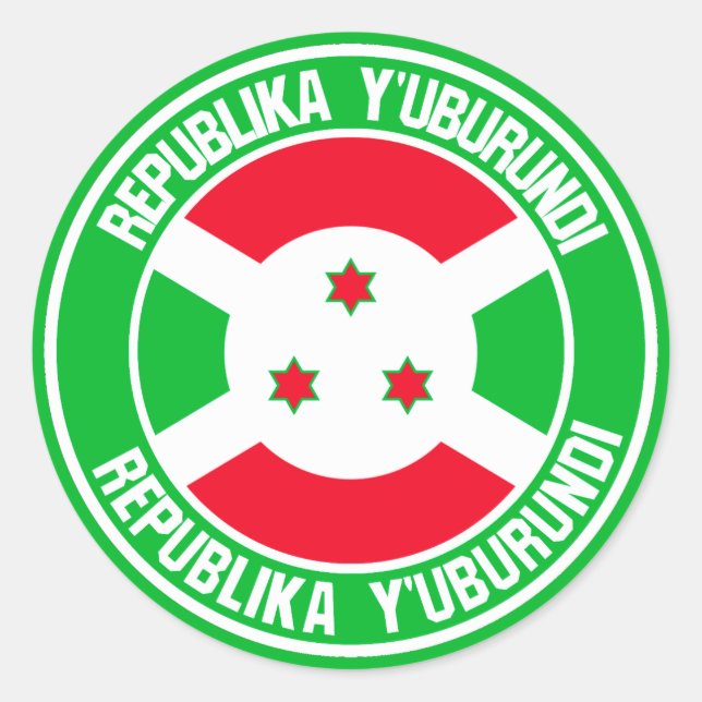 Burundi Round Emblem Classic Round Sticker (Front)