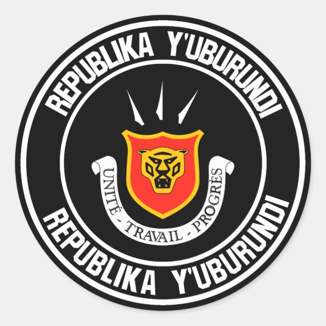Burundi Round Emblem Classic Round Sticker (Front)