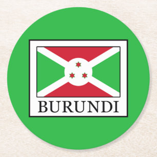 Burundi Round Paper Coaster