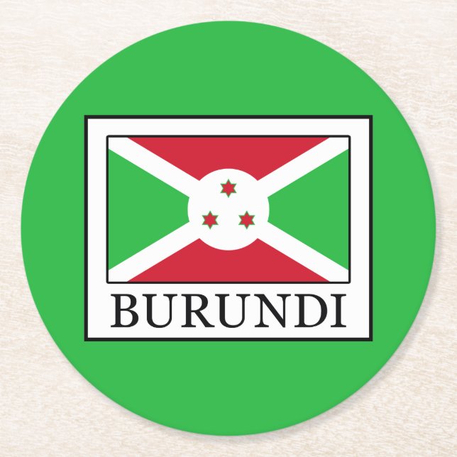 Burundi Round Paper Coaster (Front)