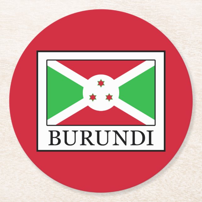 Burundi Round Paper Coaster (Front)