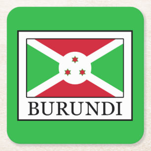 Burundi Square Paper Coaster