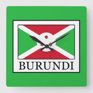 Burundi Square Wall Clock