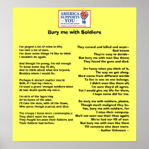 Bury me with Soldiers - Honour Our Veterans Poster