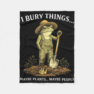 Bury things maybe plants maybe people funny frog fleece blanket