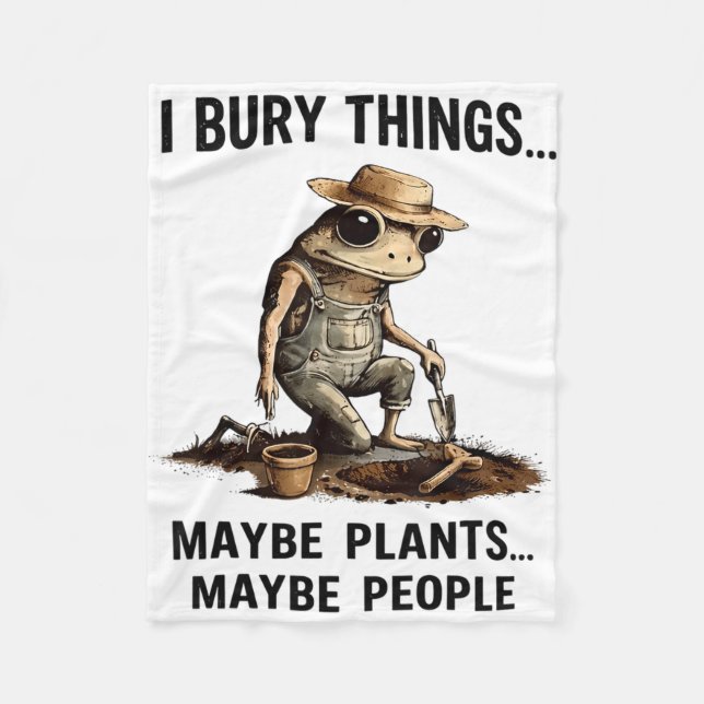 Bury things maybe plants maybe people funny frog fleece blanket (Front)