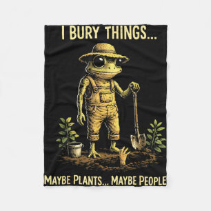 Bury things maybe plants maybe people funny frog fleece blanket
