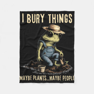 Bury things maybe plants maybe people funny frog fleece blanket