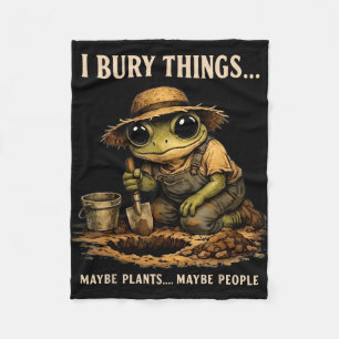 Bury things maybe plants maybe people funny frog fleece blanket
