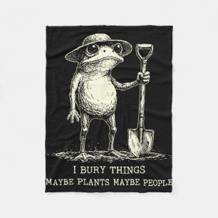 Bury things maybe plants maybe people funny frog fleece blanket
