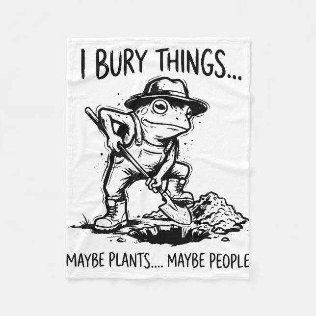 Bury things maybe plants maybe people funny frog fleece blanket (Front)