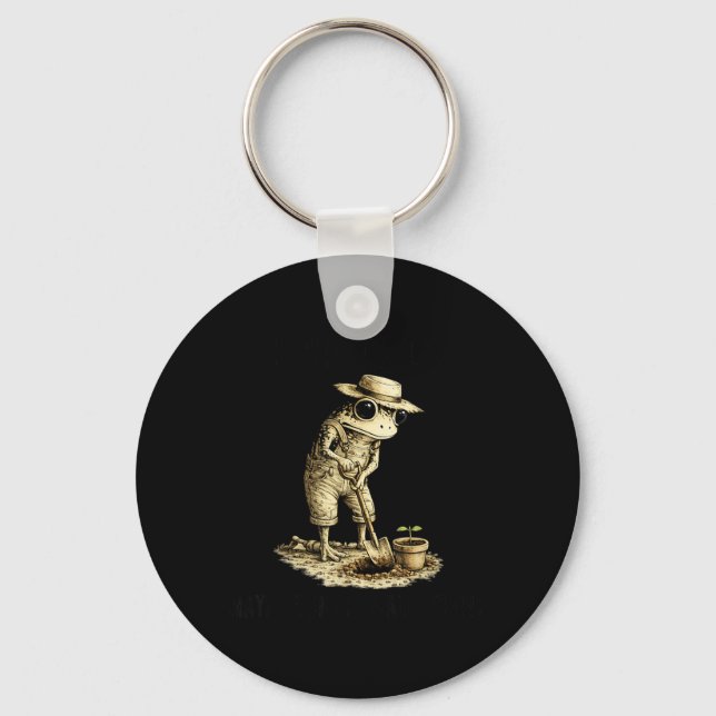 Bury Things Maybe Plants Maybe People Funny Frog Key Ring (Front)