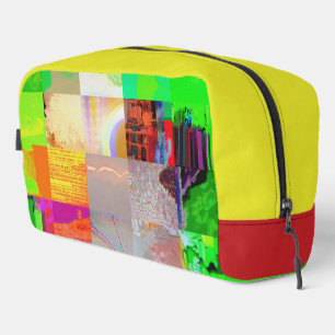 Bus 1521 Abstract Glitch Art Cyberpunk Grid Dopp Kit