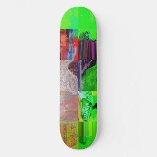 Bus 1521 Abstract Glitch Art Cyberpunk Grid  Skateboard