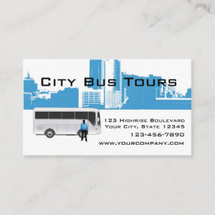 Bus and City Skyline Business Card