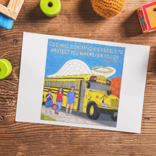 Bus Angel Inspirational Post Card