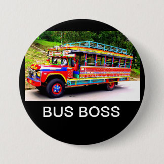 BUS BOSS 7.5 CM ROUND BADGE