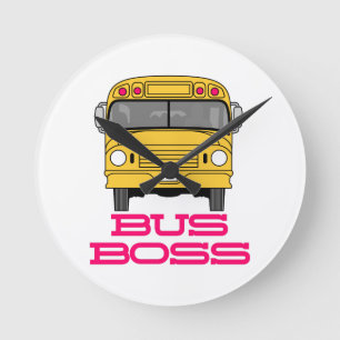 Bus Boss Round Clock