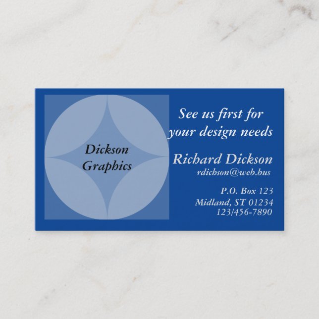 Bus. Card - Circles and Diamond Graphic (Front)