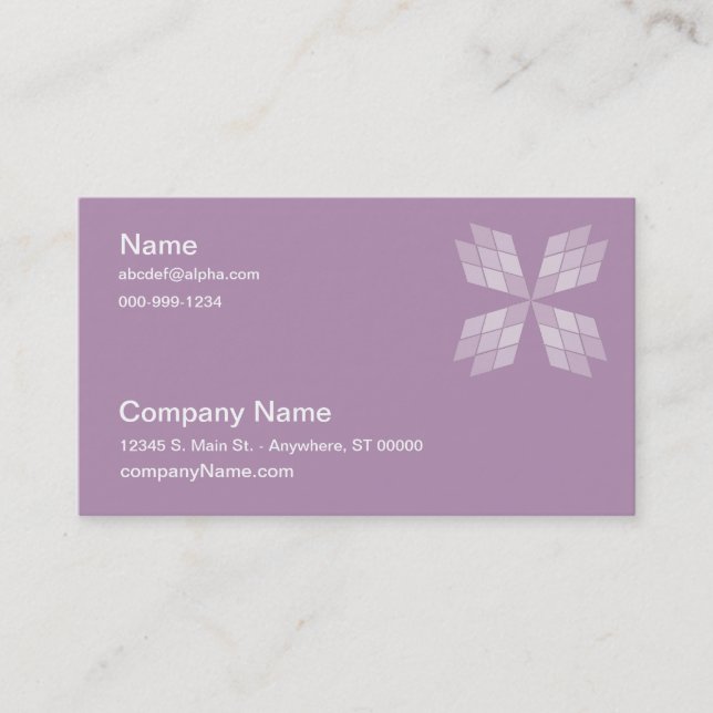 Bus. Card - Diamond Petals Pieced Work (Front)