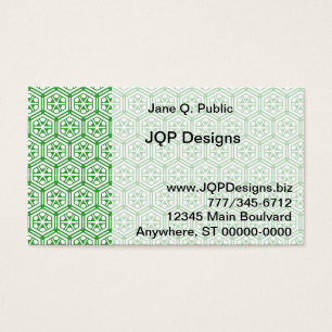 Bus. Card - Green Hexagon Pattern