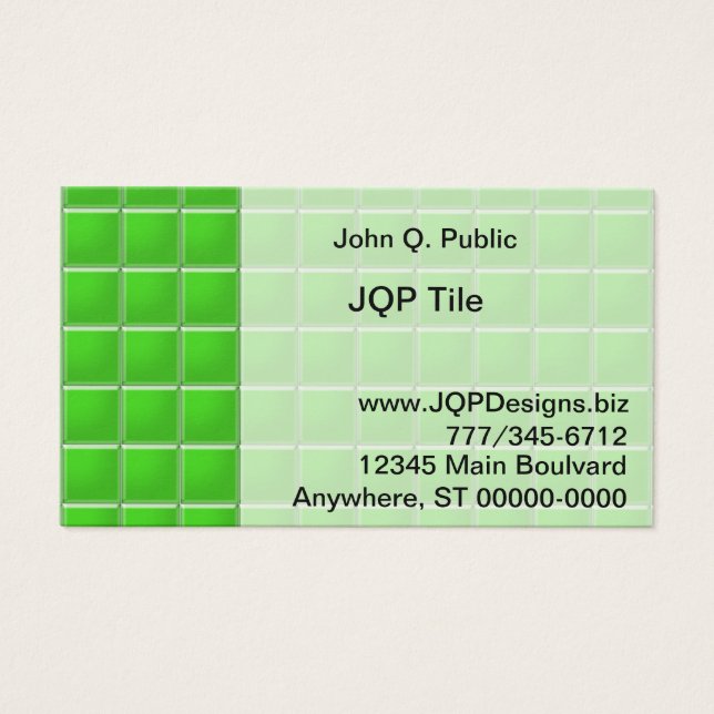 Bus. Card - Green Tiles (Front)