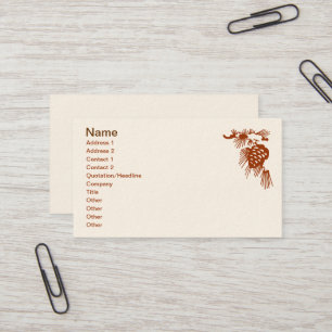Bus. Card - Pine Cone with Snow