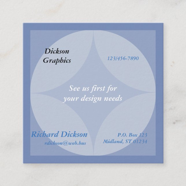 Bus. Card (sq) - Circles and Diamond Graphic (Front)